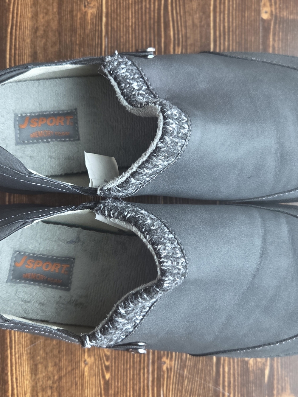 JSport by Jambu Alice Grey Faux Fur Trim Slip-On Loafers Size 10